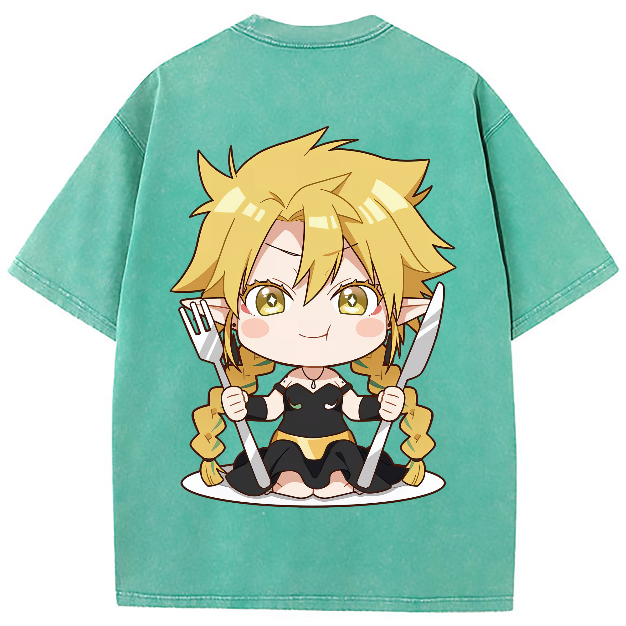 （画像用） 転スラ Regarding Reincarnated to Slime 綿100% ヴィンテージ風 半袖Tシャツ（背面プリント）